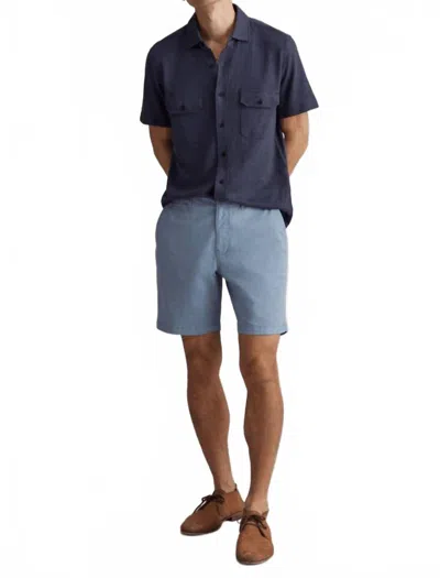 Billy Reid Chino Short In Faded Denim In Blue