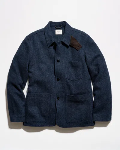 Billy Reid Colbert Herringbone Chore Coat In Blue