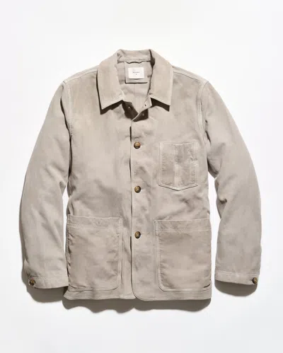 Billy Reid Colbert Waxed Suede Chore Coat In Grey