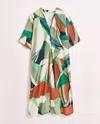 Billy Reid Collage Tropical Silk V-pleat Maxi Dress In Green Multi