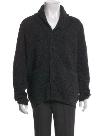 Pre-owned Billy Reid Collar Long Sleeve Cardigan In Gray