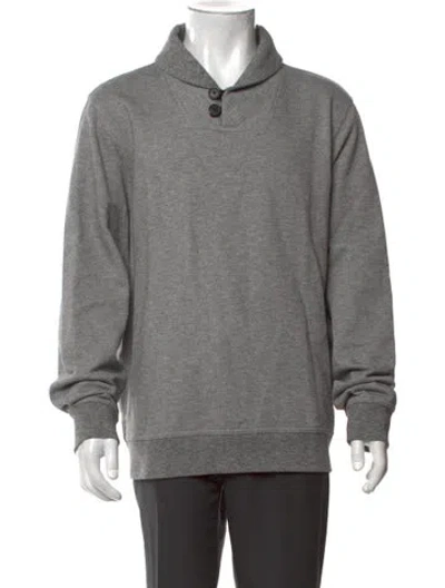 Pre-owned Billy Reid Collar Long Sleeve Pullover In Grey