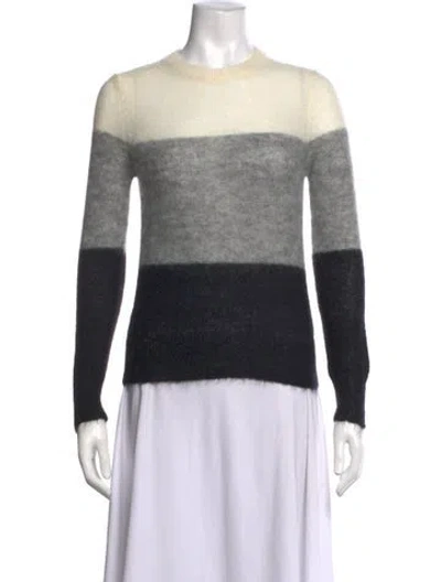 Pre-owned Billy Reid Colorblock Pattern Crew Neck Sweater In Black