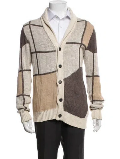 Pre-owned Billy Reid Colorblock Pattern Jacket In Neutrals