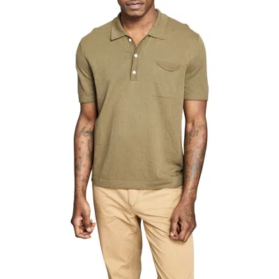 Billy Reid Cotton & Linen Blend Polo In Green