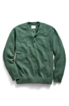 Billy Reid Garment-dyed Henley Sweater In Green