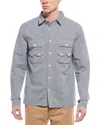 Billy Reid Creek Linen-blend Shirt In Blue