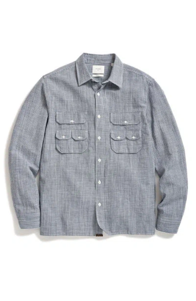 Billy Reid Creek Microcheck Button-up Shirt In Blue