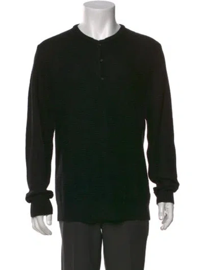 Pre-owned Billy Reid Crew Neck Long Sleeve Pullover In Black