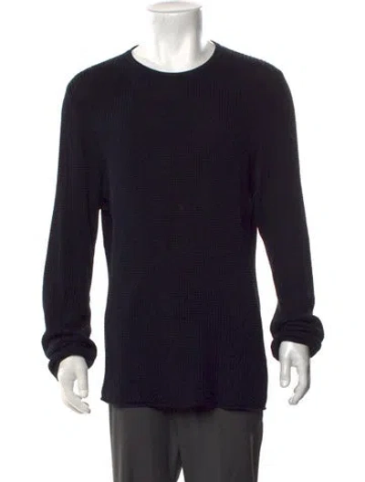 Pre-owned Billy Reid Crew Neck Long Sleeve Pullover In Black
