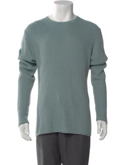 Pre-owned Billy Reid Crew Neck Long Sleeve Pullover In Blue