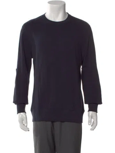 Pre-owned Billy Reid Crew Neck Long Sleeve Pullover In Blue
