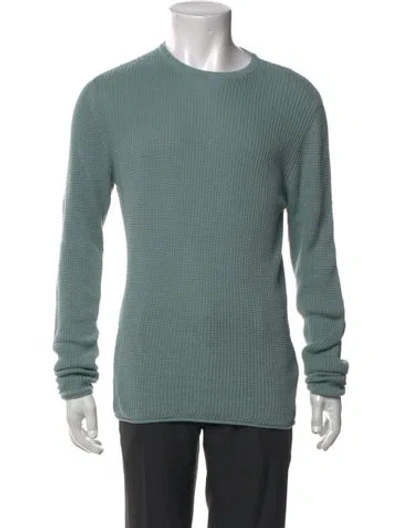 Pre-owned Billy Reid Crew Neck Long Sleeve Pullover In Blue