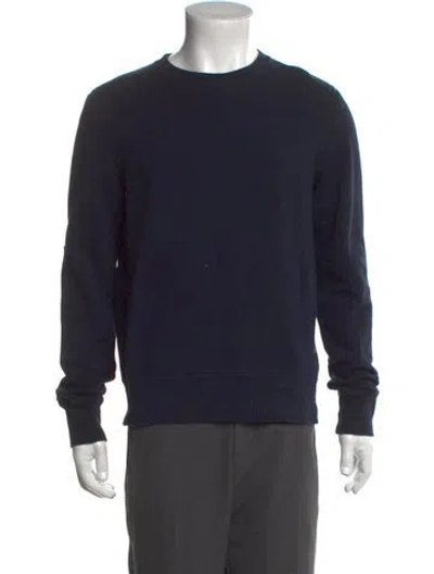 Pre-owned Billy Reid Crew Neck Long Sleeve Pullover In Blue