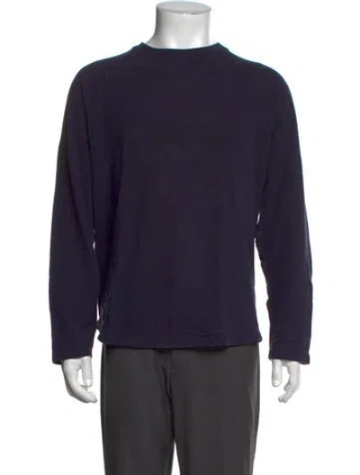 Pre-owned Billy Reid Crew Neck Long Sleeve Pullover In Blue