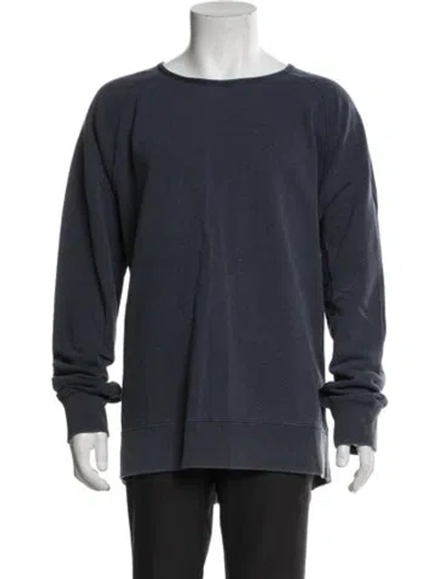 Pre-owned Billy Reid Crew Neck Long Sleeve Pullover In Blue
