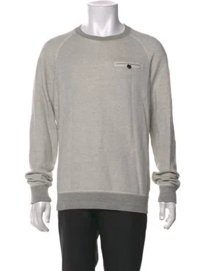 Pre-owned Billy Reid Crew Neck Long Sleeve Pullover In Gray