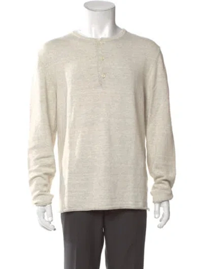 Pre-owned Billy Reid Crew Neck Long Sleeve Pullover In Gray