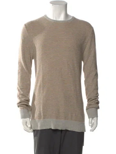 Pre-owned Billy Reid Crew Neck Long Sleeve Pullover In Neutral