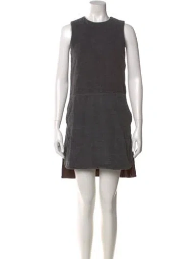 Pre-owned Billy Reid Crew Neck Mini Dress In Gray
