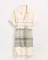 Billy Reid Desert Palm Embroidered Shirt Dress In Natural/green