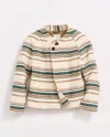 Billy Reid Desert Stripe Cropped Jacket In Natural Green