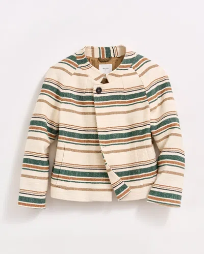 Billy Reid Desert Stripe Cropped Jacket In Natural Green