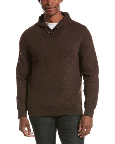 Billy Reid Diamond Quilted Shawl Collar Pullover In Brown