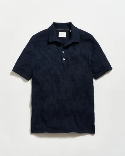 Billy Reid Diamond Sweater Polo In Blue