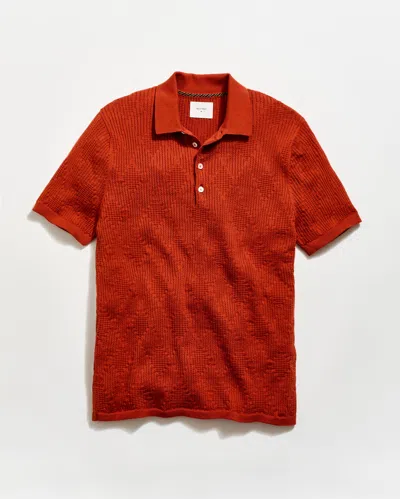 Billy Reid Diamond Sweater Polo In Brown