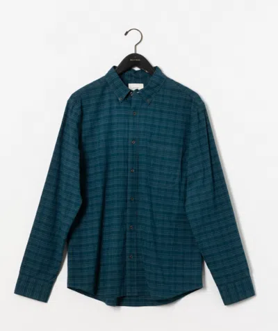 Billy Reid Dobby Line Plaid Tuscumbia Shirt Button-down - Reflecting Pond