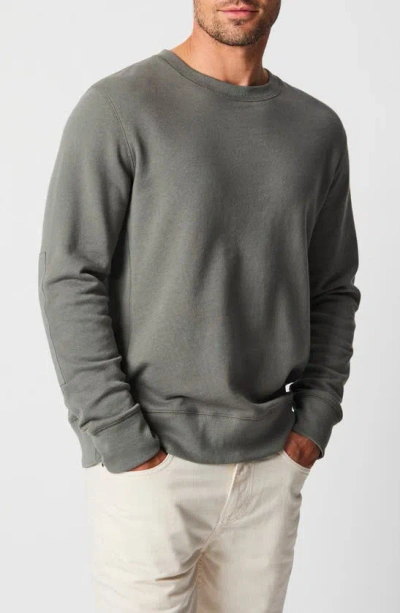 Billy Reid Dock Elbow Patch Sweatshirt In Washed Grey