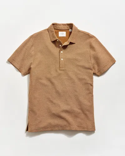 Billy Reid Domino Jacquard Polo In Brown