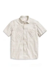 Billy Reid Short Sleeve Seersucker Donelson Shirt In Neutral