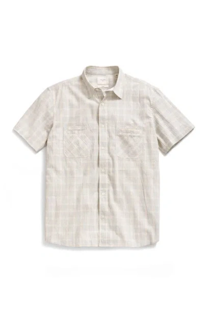 Billy Reid Short Sleeve Seersucker Donelson Shirt In Neutral