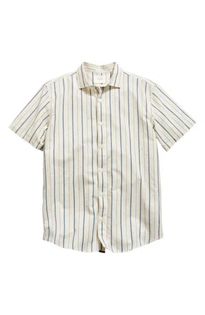 Billy Reid 'donelson' Short Sleeve Check Sport Shirt In White