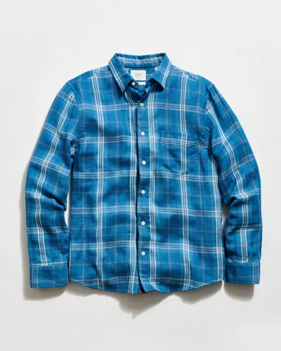 Billy Reid Double Face Plaid Cypress Shirt In Blue