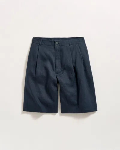 Billy Reid Double Pleated Short In Blue