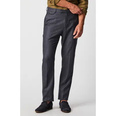 Billy Reid Flat Front Silk & Virgin Wool Dress Pants In Burgundy