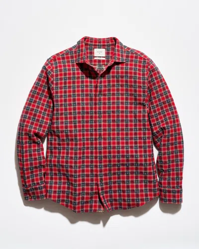 Billy Reid Fleur De Lis Plaid Cedar Shirt In Cherry Red