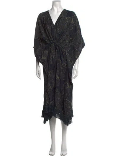 Pre-owned Billy Reid Floral Print Midi Length Dress In Multicolor