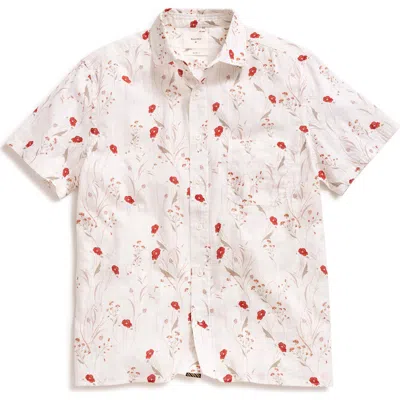 Billy Reid Floral Textured Relaxed Fit Short Sleeve Button-up Shirt