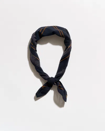 Billy Reid Foxes Bandana In Black,billy's Brown