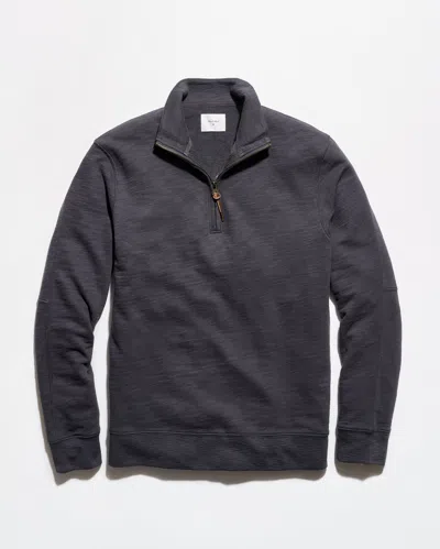 Billy Reid French Terry Half Zip In Asphalt
