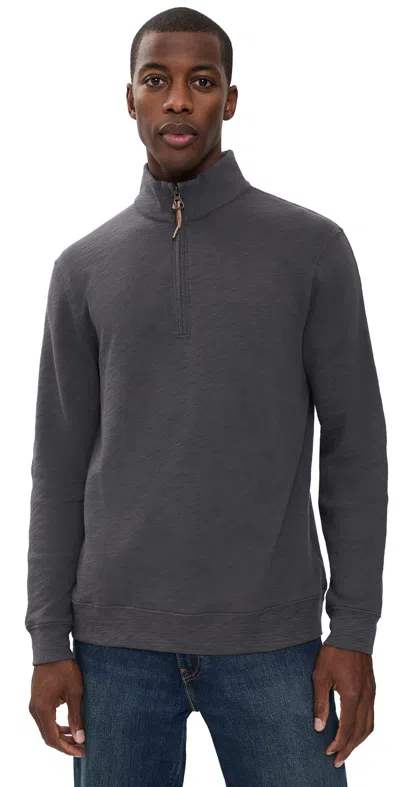 Billy Reid French Terry Half Zip Asphalt