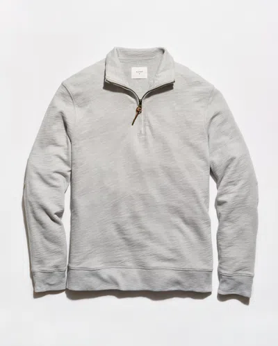 Billy Reid French Terry Half Zip In Silver