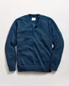 Billy Reid Garment-dyed Henley Sweater In Blue