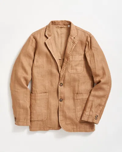 Billy Reid Garment Dyed Linen Archie Jacket In Brown