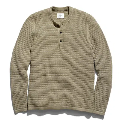 Billy Reid Garment Dyed Links Henley Sweater In Green