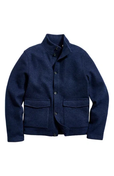 Billy Reid Garrett Stand Collar Wool & Cotton Jacket In Blue